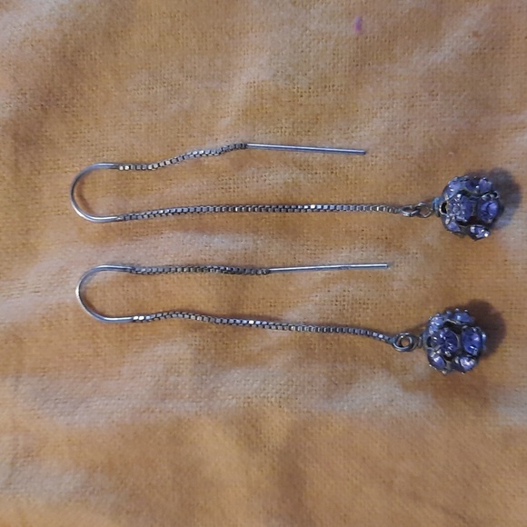 Beautiful Shiny Purple Drop Earrings - Picture 1 of 2